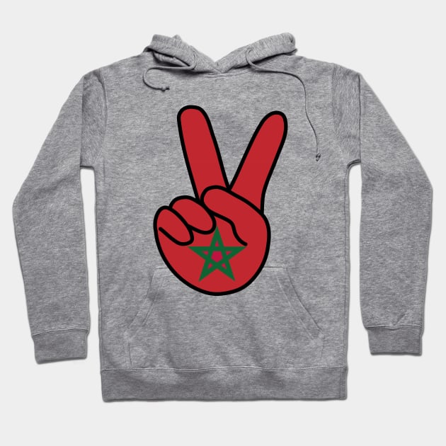 Morocco Flag V Sign Hoodie by DiegoCarvalho